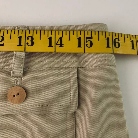 J. MCLAUGHLIN Skirt 6 High Rise A-Line Mini Button Closure Front Pockets Stretch - Picture 10 of 11